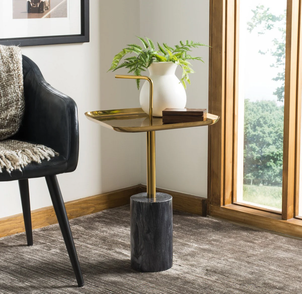 Artemis Square Brass Top Side Table - Image 3