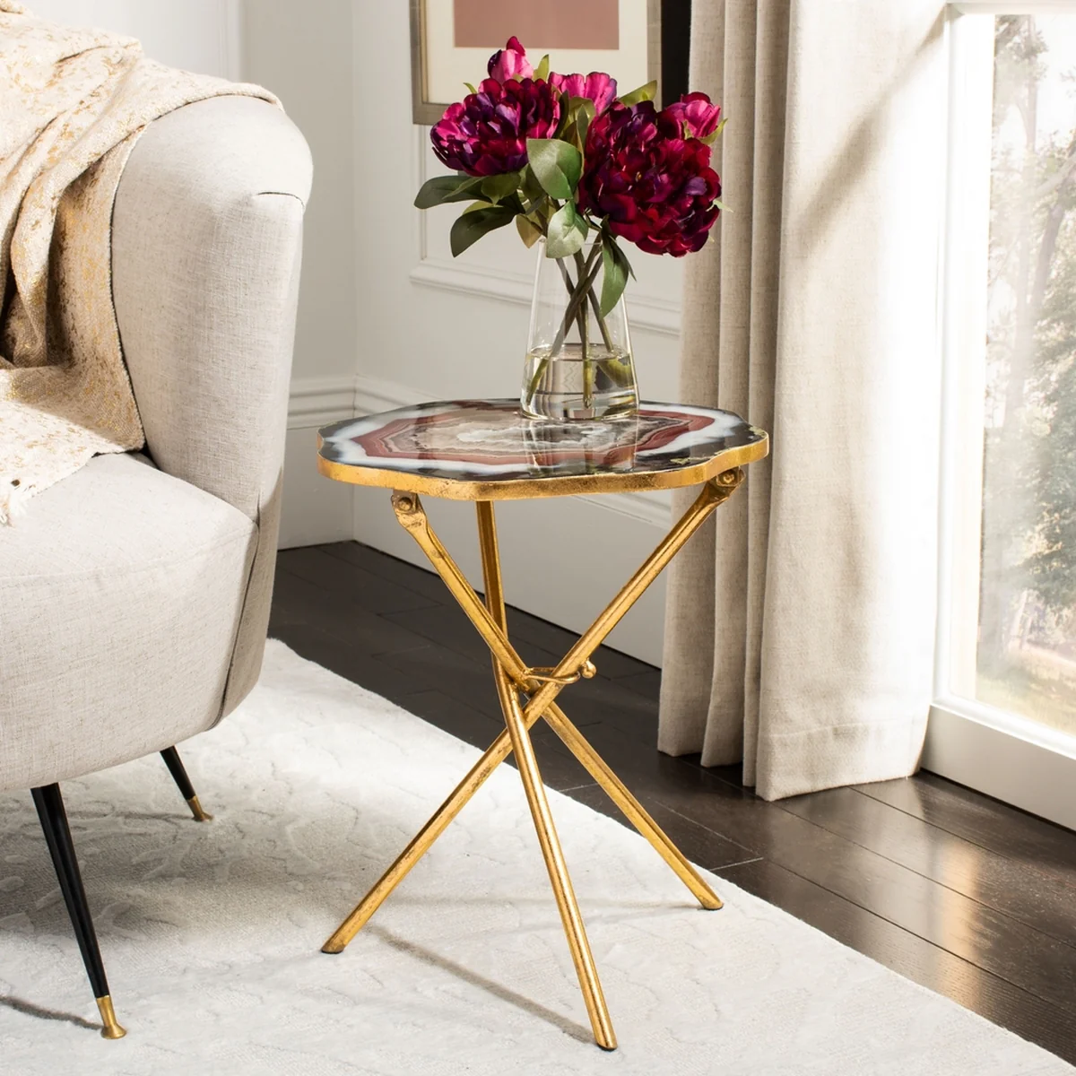 Celeste Faux Agate Side Table - Image 8
