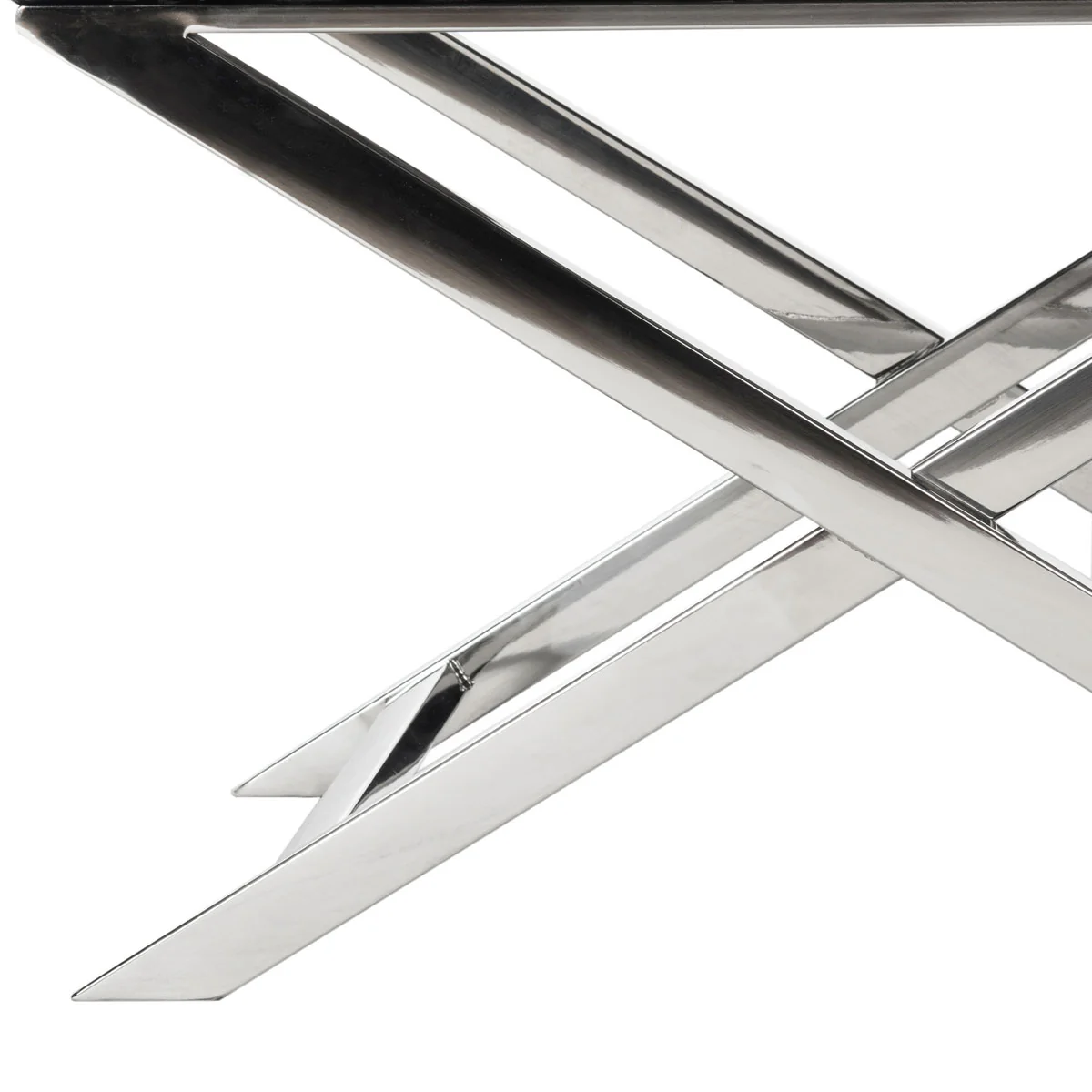 Celine Bonded Leather Chrome Cross Leg Chair - Image 5