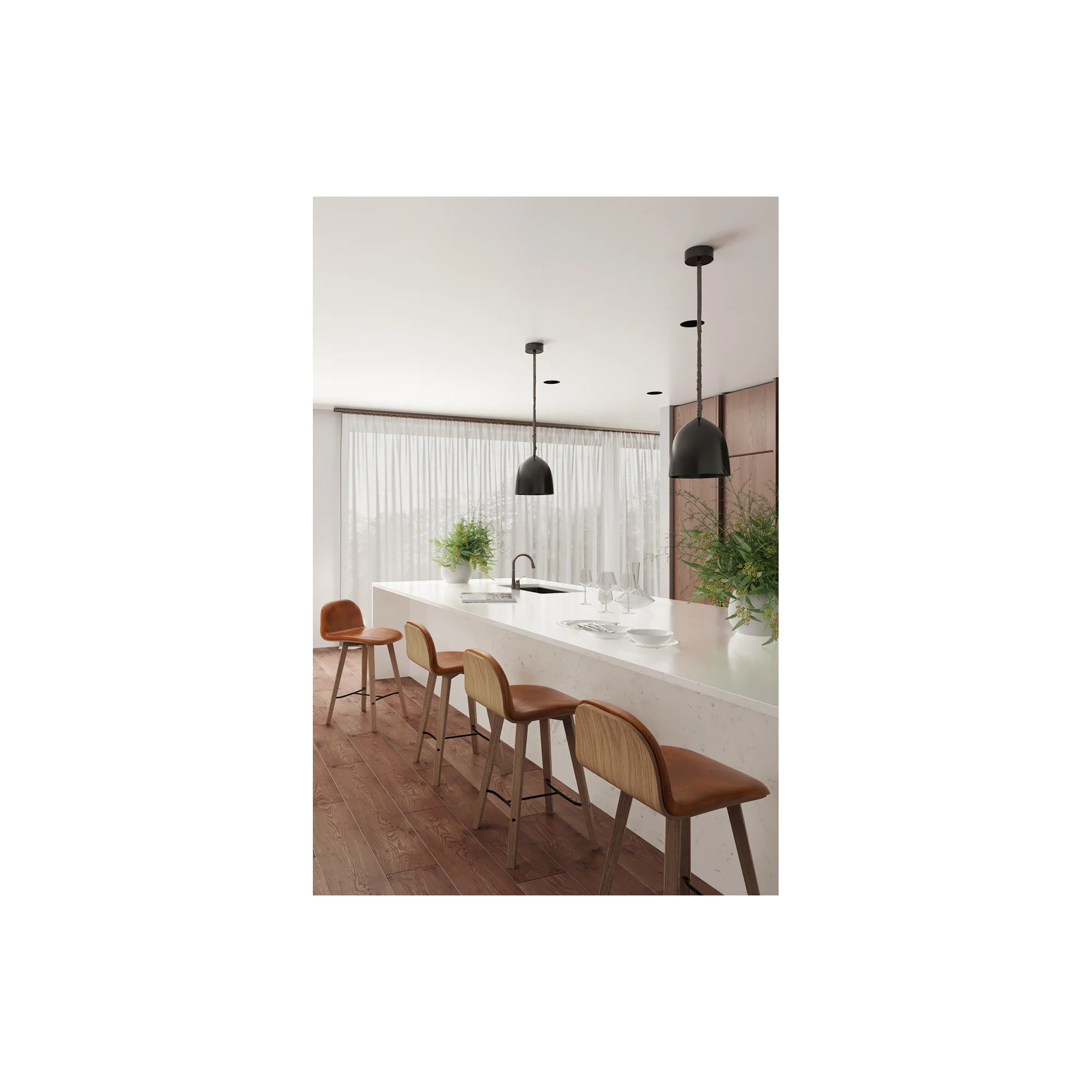 Napoli Leather Counter Stool - Image 3
