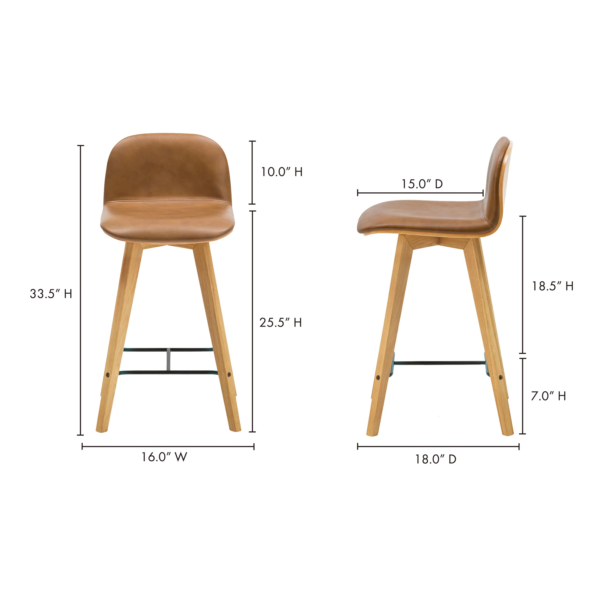 Napoli Leather Counter Stool - Image 4
